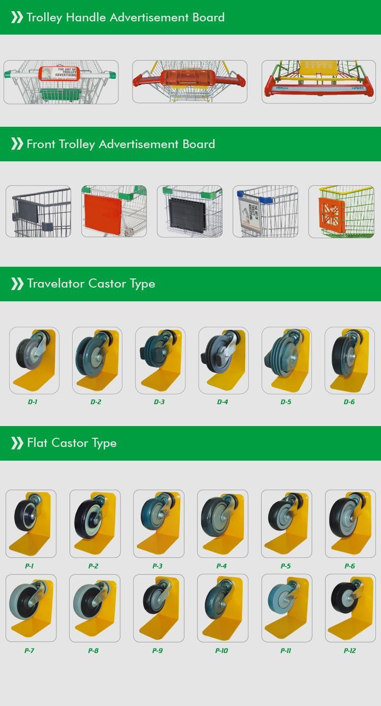 4 Wheel Metal Supermarket Shopping Trolley for Sale