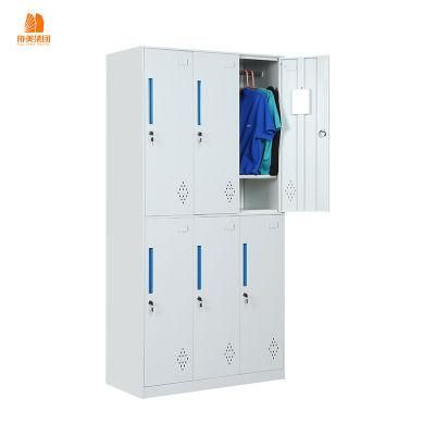 Knock Down Changing Room 6 Door Metal Cabinet Storage Locker