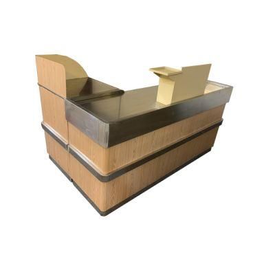 Salon Supermarket Cashier Desk Checkout Counter Without Conveyor Belt Checkout Counters