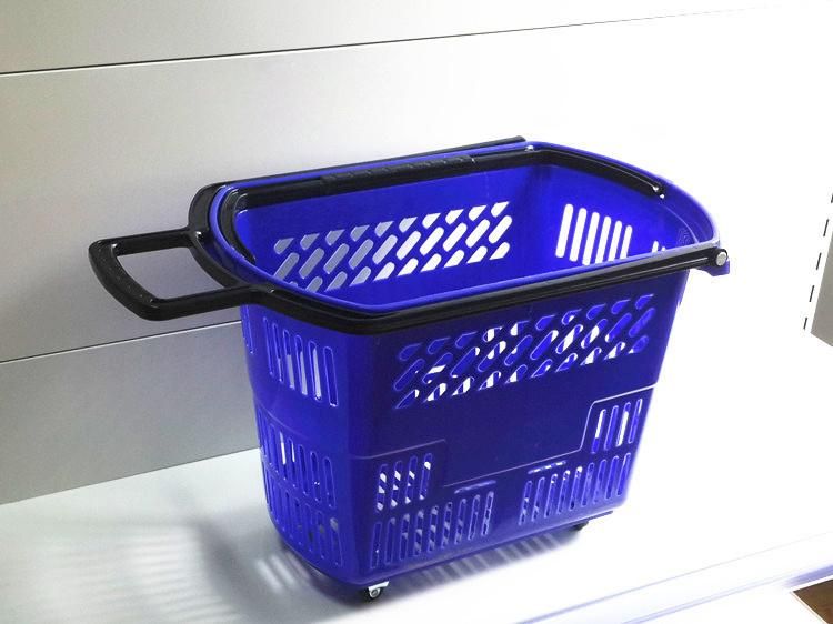 Shopping Plastic Basket, Supermarket Basket, Rolling Basket, Wheel Basket