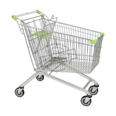 Reliable Zinc with Powder Coating Supermarket Shopping Trolley