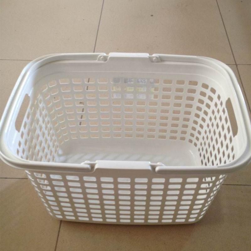 Wholesale Commercial White Plastic Washing Dirty Clothes Laundry Basket with Handles