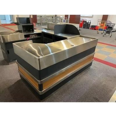 Retail Counters New Design Popular Supermarket Metal Checkout Counter
