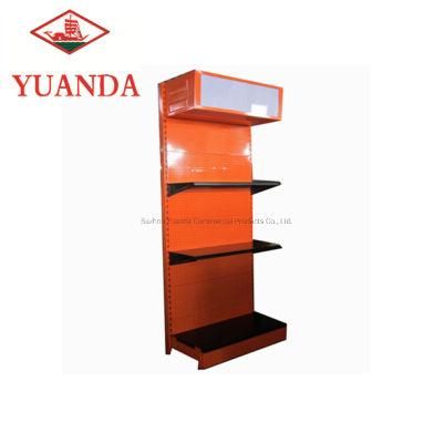 Supermarket Gondola Display Shelf with Back Panel