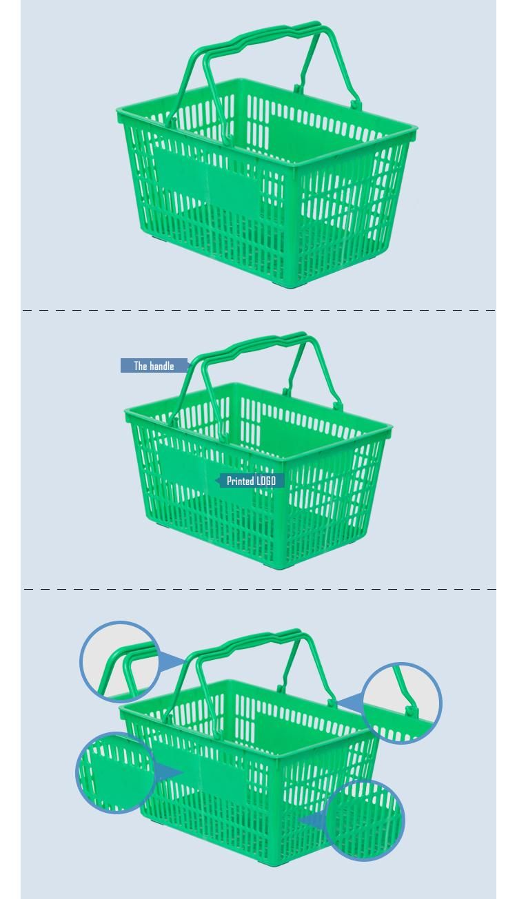 Storage Picnic High Capacity Plastic with Handles Supermarket Shopping Basket