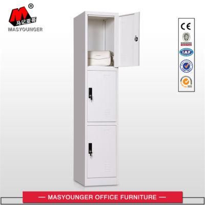 3 Compartment Metal Locker with Handle and Key