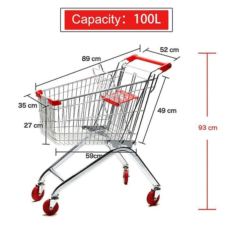 Beautiful Custom Serviceable Metal Supermarket Cart Shopping Trolley