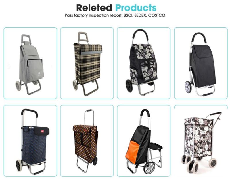 Printing Supermarket Grocery Foldable Shopping Trolley Bag