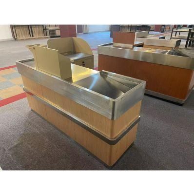 Factory Directly Sell Checkout Counter Stainless Steel Cashier Counter Supermarket Counter Table