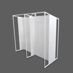 PY027-China Manufactured Modern Metal Frame Wood Panel Retail Display Stand