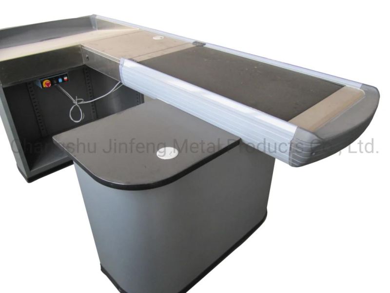 Retail Store Electric Checkout Counter with Conveyor Belt Jf-Cc-102