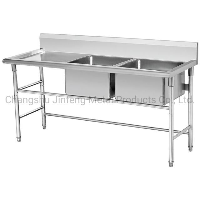 Supermarket Stainless Steel Sinks with Shelf Sink Stainless Steel Workbench