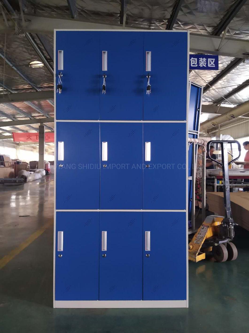 Sky Blue 9 Compartments Gym Bag Storage Locker