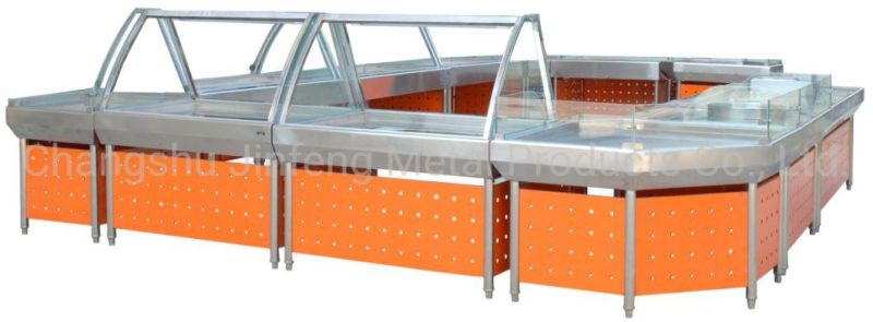Supermarket Warmer or Fresh-Keeping Display Showcase with Glass Cover