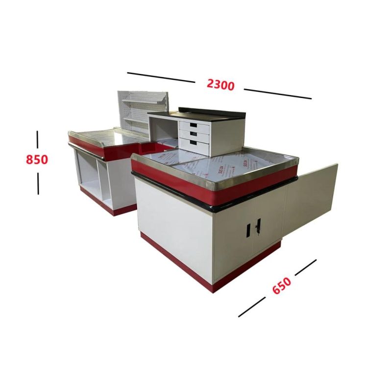 Salon Supermarket Cashier Desk Checkout Counter Without Conveyor Belt