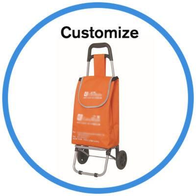 Logo Printed Folding Shopping Cart Trolley with Handle