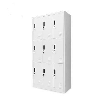 Fashion Original Factory Bedroom Storage Cabinet Locker 9 Door Steel Lockers with Mirror