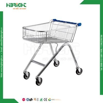 European Popular Metal U Shape Handle Shopping Cart