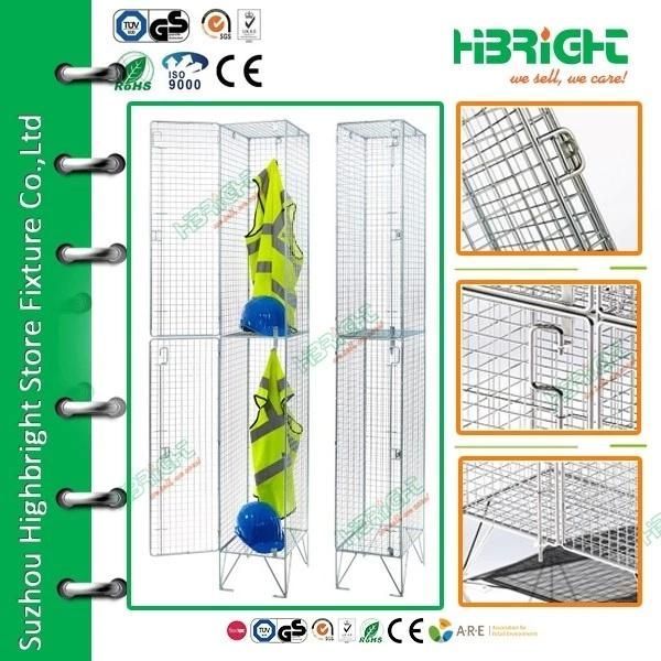 2 Doors Galvanized Cloth Cabinet Wire Mesh Locker