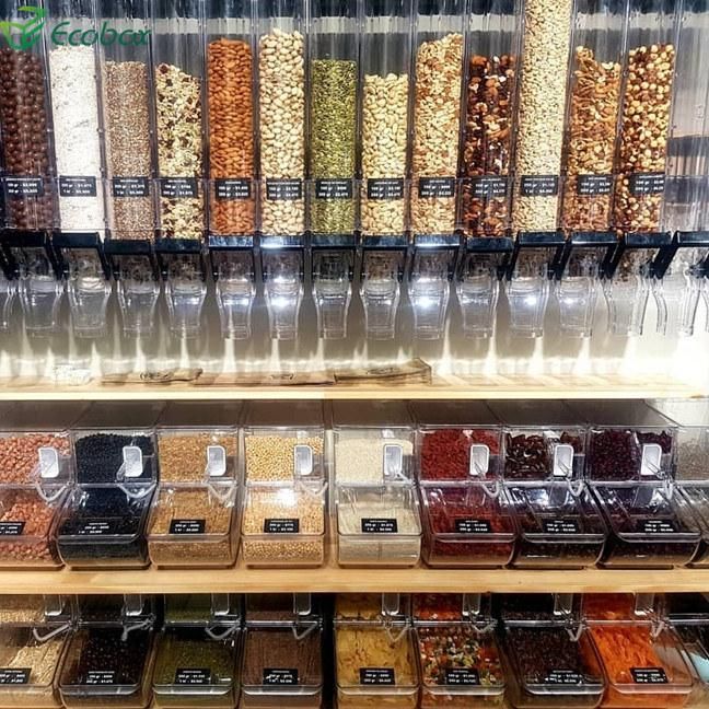 Factory Supply Food Dispenser Bulk Cereal Candy Nut Coffee Bean Dispenser Gravity Bin