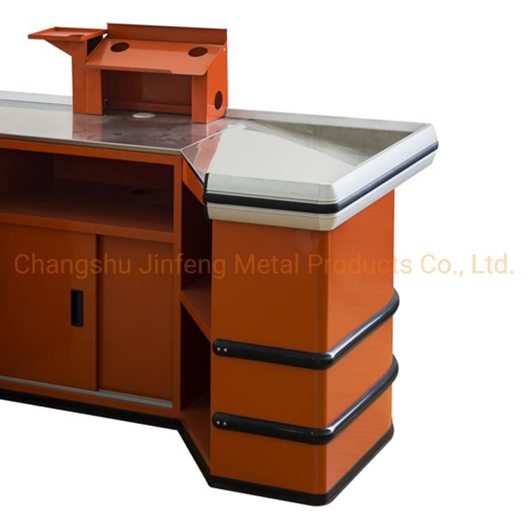 Supermarket Metal Checkout Counter Cashier Desk Jf-Cc-108