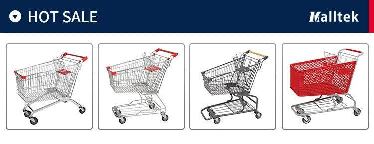 German Grocery Shopping Trolley with PU Wheels for Supermarket Chains