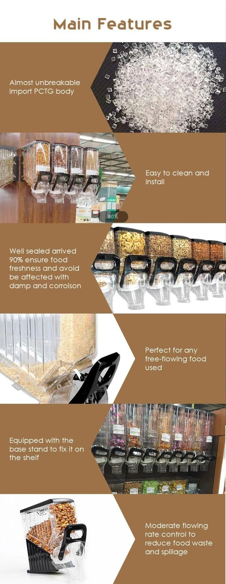 High Quality Gravity Bins Coffee Bean Nut Cereal Dispersador Food Dispenser for Zero Waste Shop