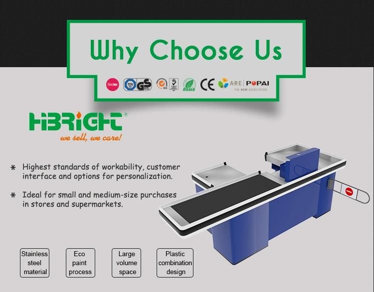 Supermarket Design Cashier Table with Conveyor Belt