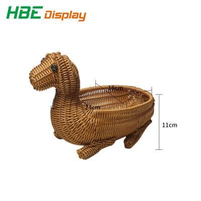 Bulk Snack Display Candy Biscuit Rattan Basket for Grocery Store