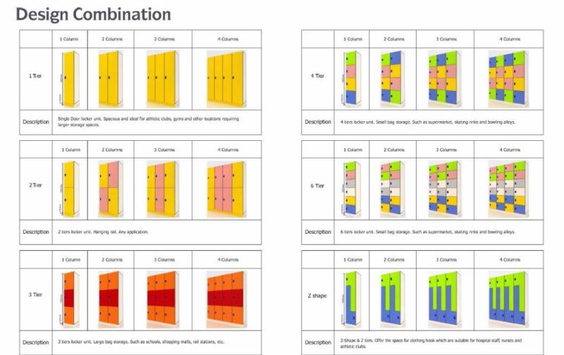 Changing Room Four Tiers Standard Gym Locker Size