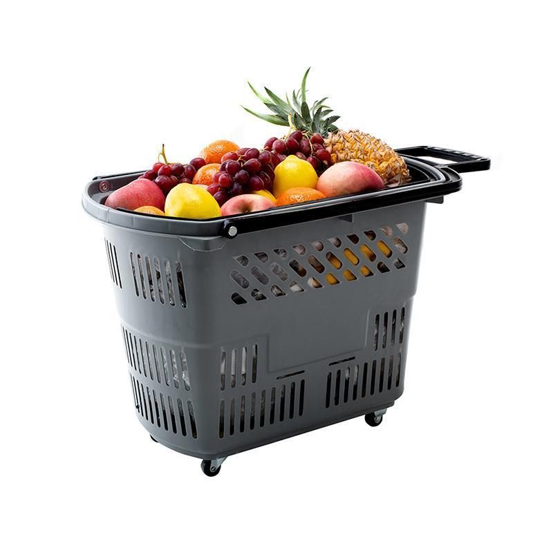Colorful Plastic Trolley Shopping Basket