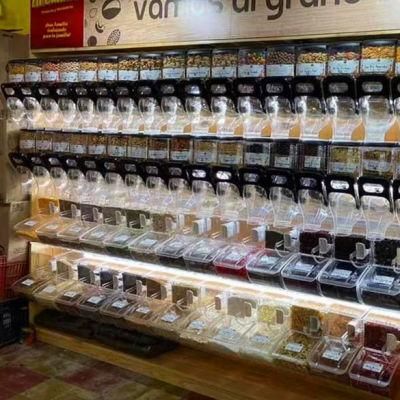 Plastic Bulk Dried Fruit Cereal Dispenser Gravity Bin for Supermarket