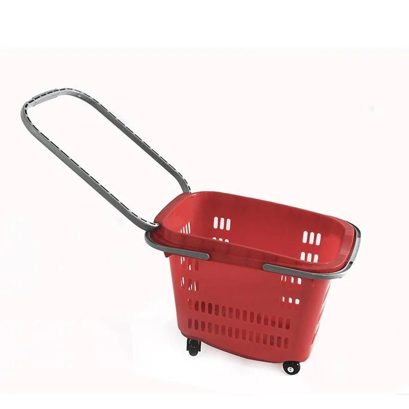 Factory Directly Plastic Rolling Basket High Quality Supermarket Plastic Shopping Basket