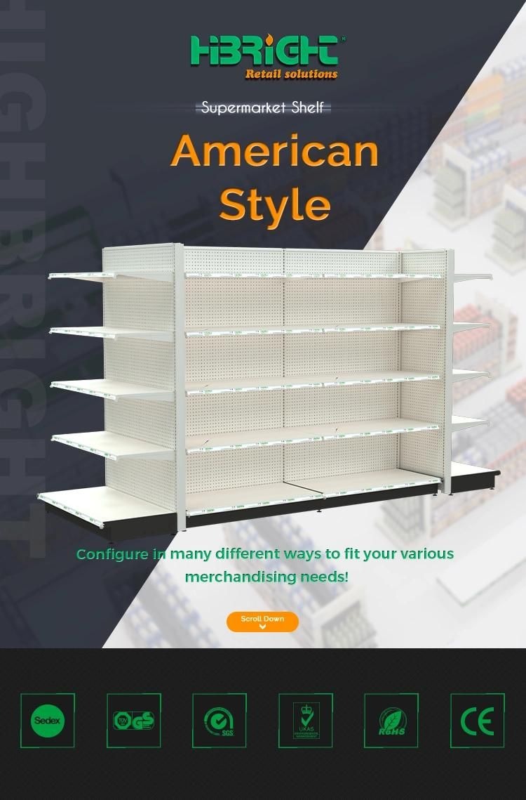 American Style Supermarket Shelf Heavy Duty Gondola