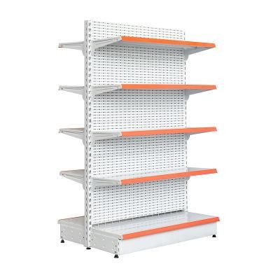 High-Quality Supermarket Hole Back Panel Shelves Double-Side Gondola Shelf