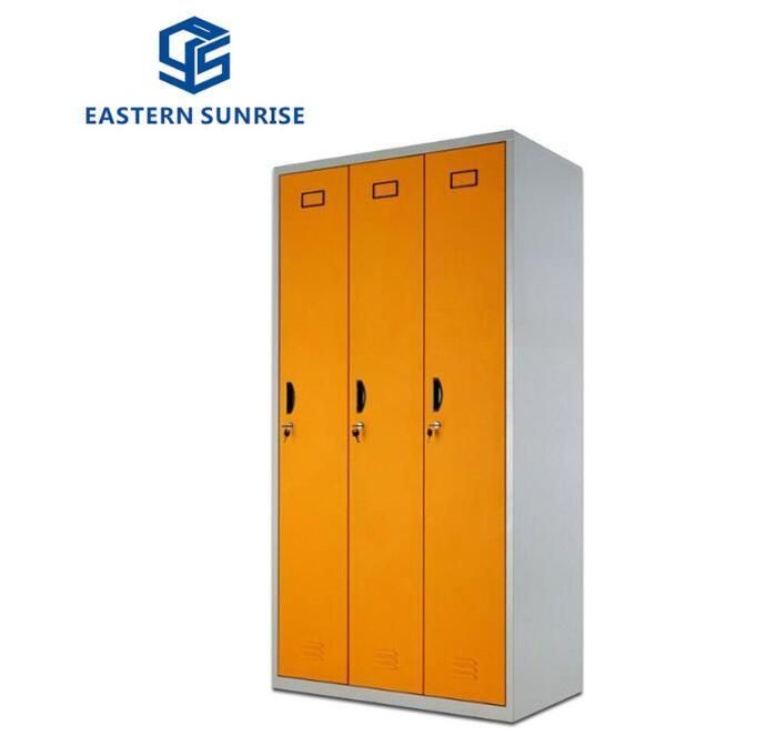 Promotional Steel Office Home Furniture 3 Door Metal Wardrobe Locker