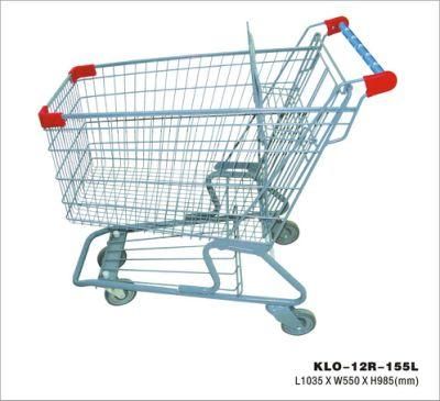 Manufacturer Best Grocery Supermarket Shopping Cart Cheap Price Four Wheels Metal Supermarket Used Shopping Trolley for Sale
