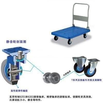 500kg Metal Flat Hand Supermarket Metal Trolley Warehouse Tooling Cart