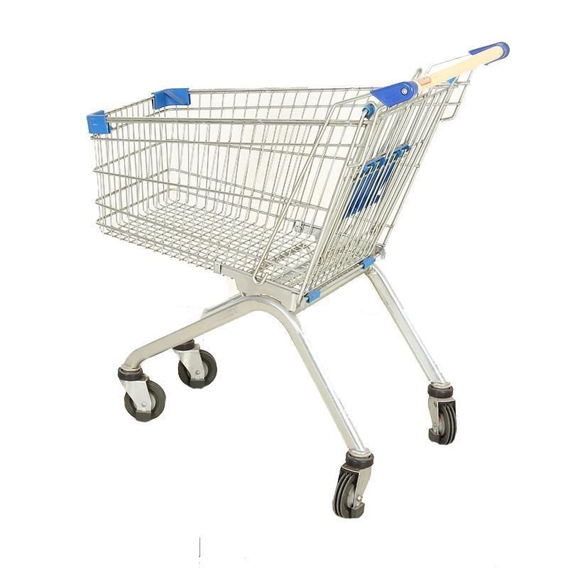 Grocery Shopping Trolley with Four Wheels Supermarket Shopping Cart