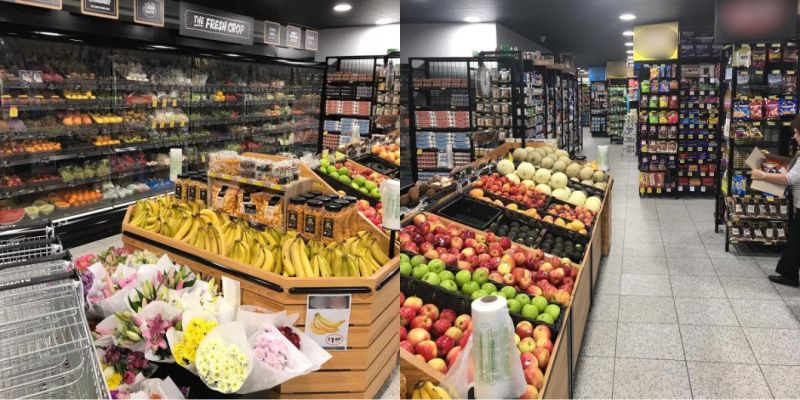 Open Grocery Supermarket Equipment Shelving Checkout Counter Design Store