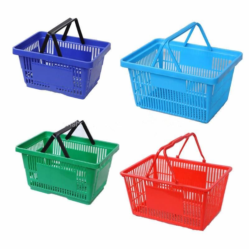 Groceries Trendy Supermarket Plastic Shopping Basket with One Handle
