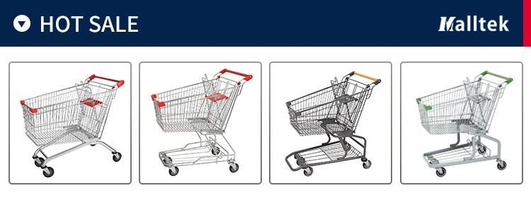 Serviceable Half Plastic Supermarket Unfolding Shopping Trolley Cart