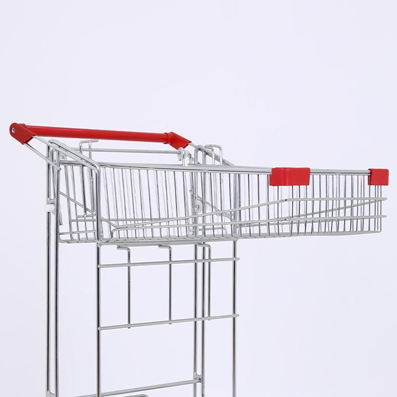 Japanese Style Supermarket Metal Shopping Cart Trolley with Wheels