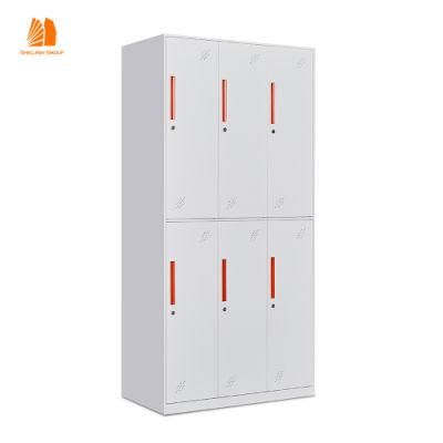 Metal 6 Doors School Locker Steel Gym Locker with Lock