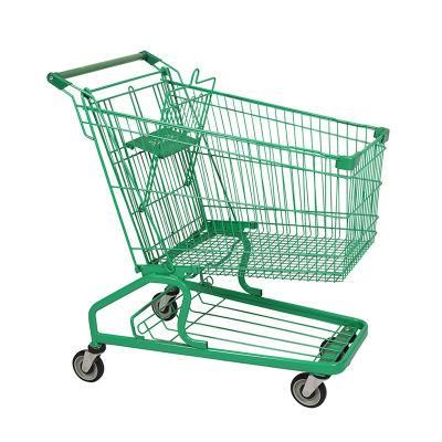 Double-Decker Shopping Cart Supermarket Shopping Mall Property Convenience Large Capacity Metal Trolley