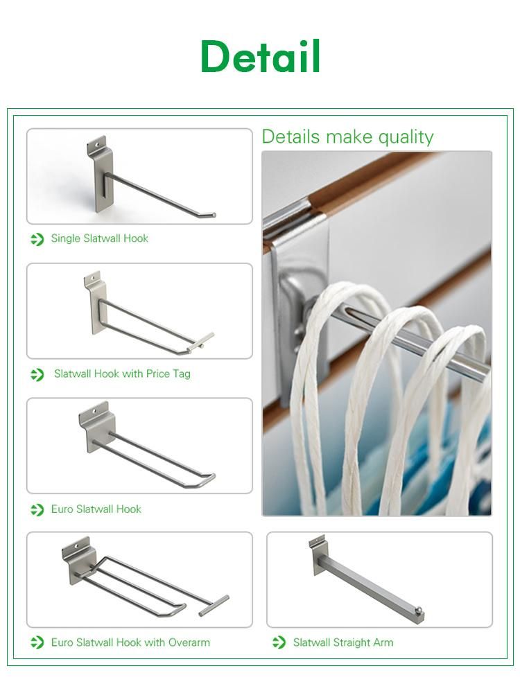 Wire Chrome Retail Slatwall Display Hooks for Shop