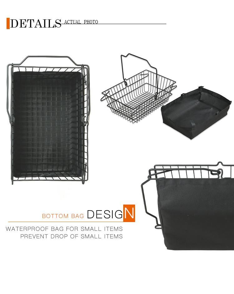 Supermarket Wire Metal Shopping Basket with Bag