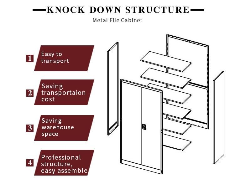 Knock Down Stucture Modern Office Furniture Set 5 Door Metal Locker with Lock