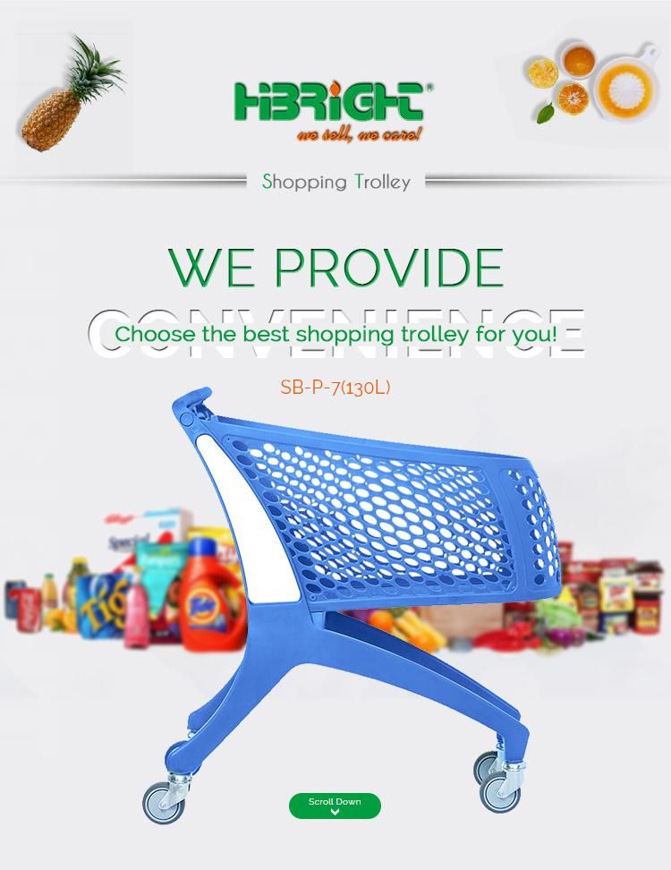 New Style Good Selling Plastic Market Grocery Folding Shopping Trolley