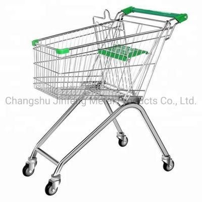 Supermarket Equipment Shopping Carts Metal Trolleys with Wheels Jf-T-001